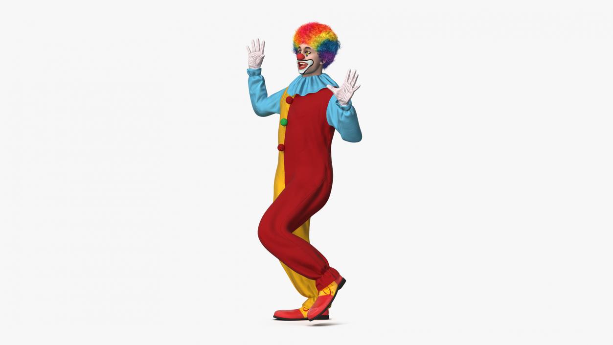 Circus Clown Costume Dancing Pose Fur 3D
