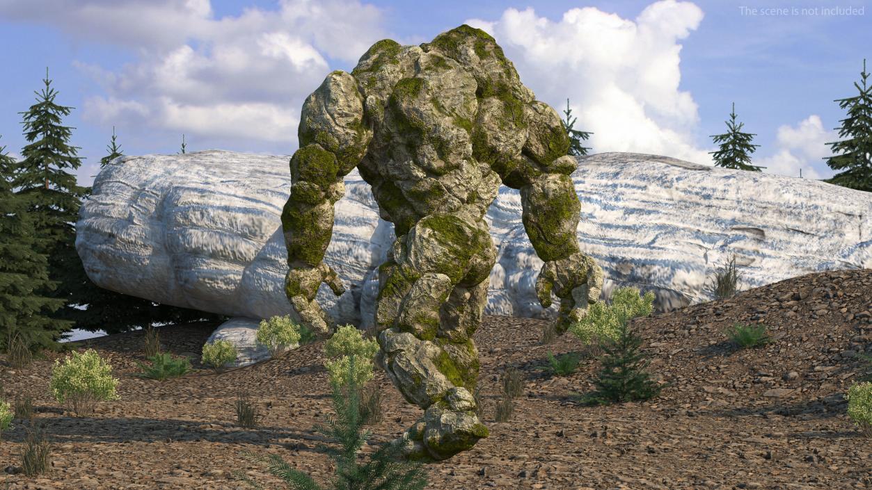 Character Stone Golem Rigged for Maya 3D