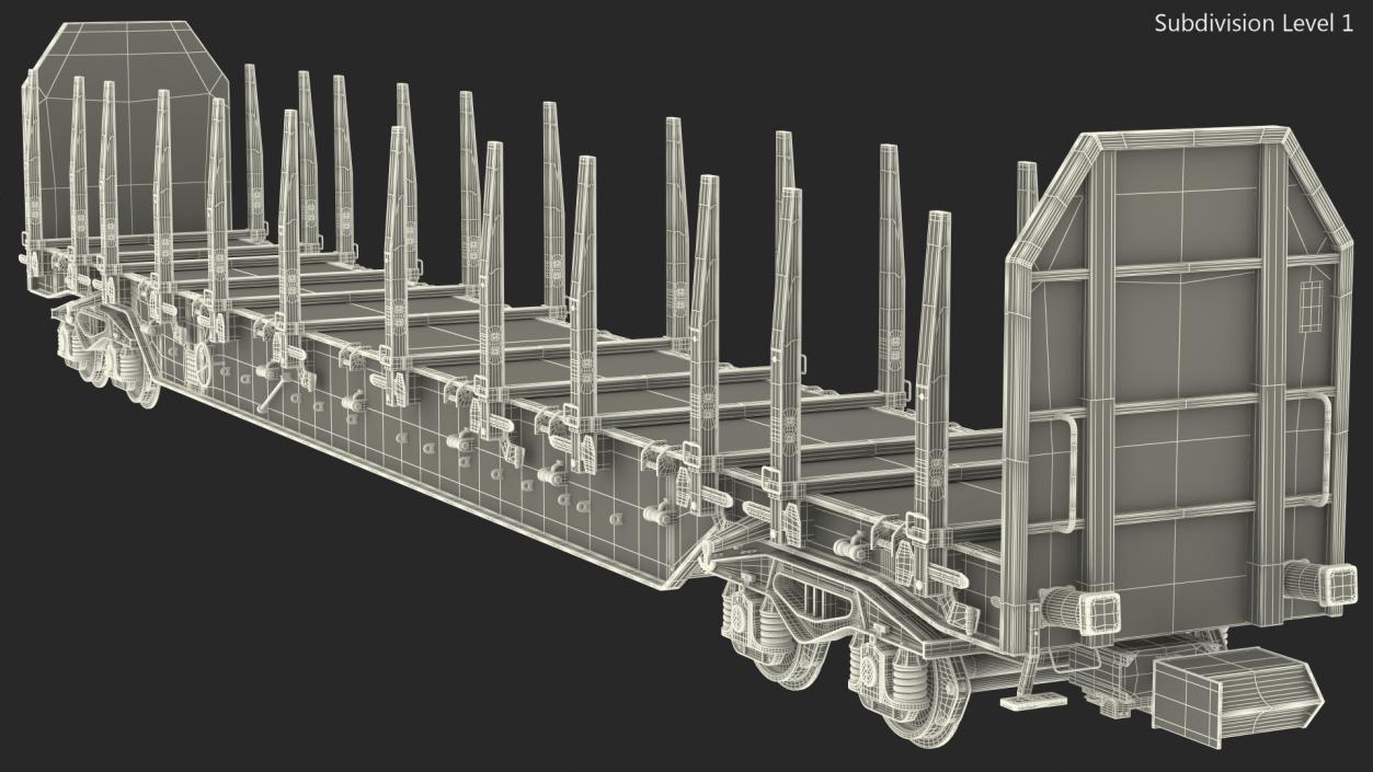 3D Rnoos 644 Stake Wagon Empty Dirty model