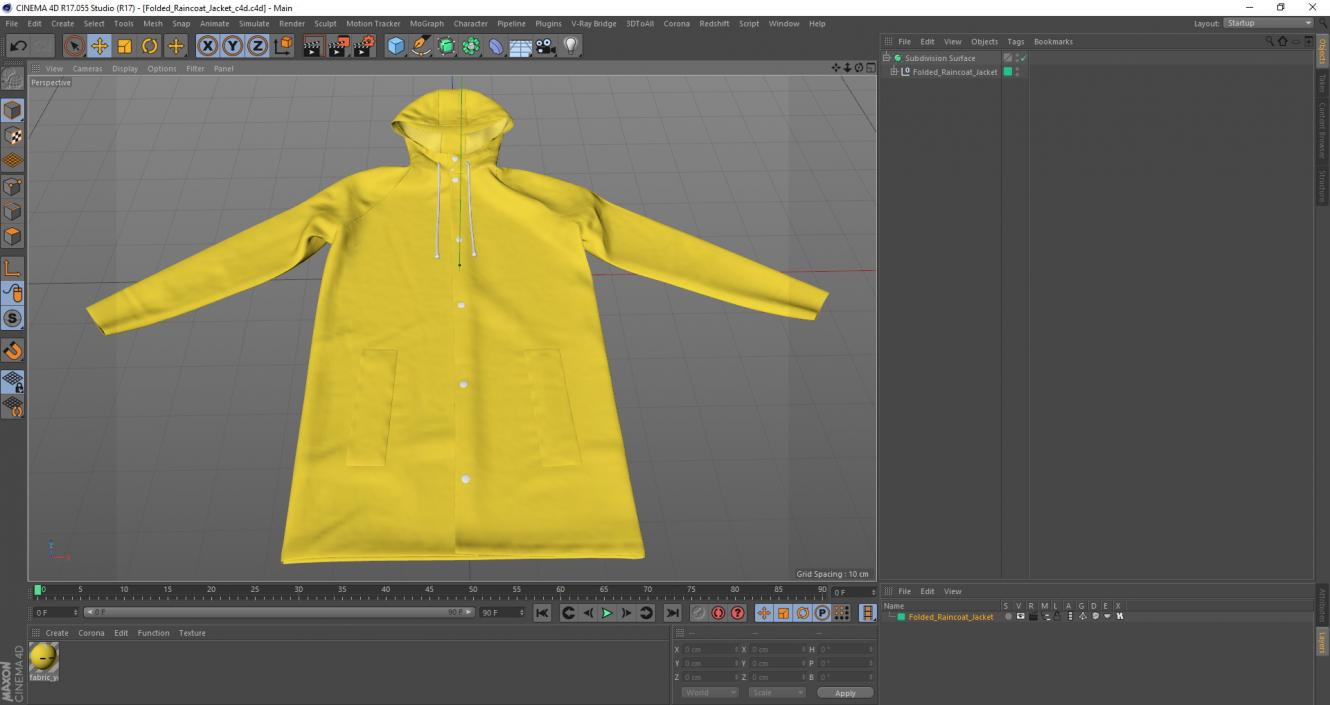 Folded Raincoat Jacket 3D