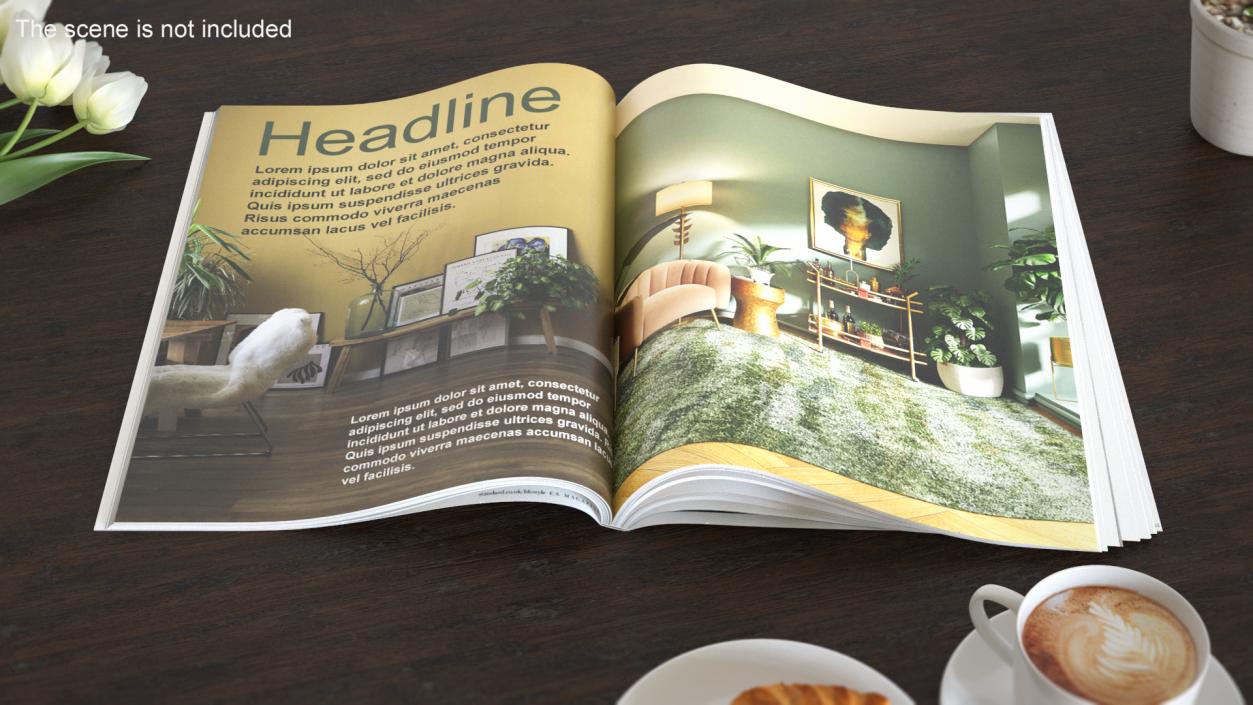 Open Interior Magazine Mockup 3D model