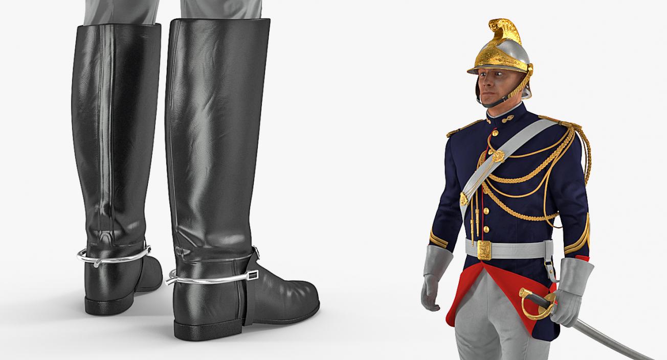 3D 1872 French Cuirassier Standing Pose