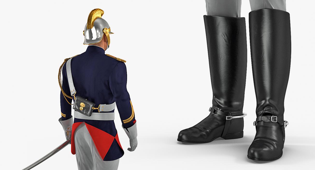 3D 1872 French Cuirassier Standing Pose