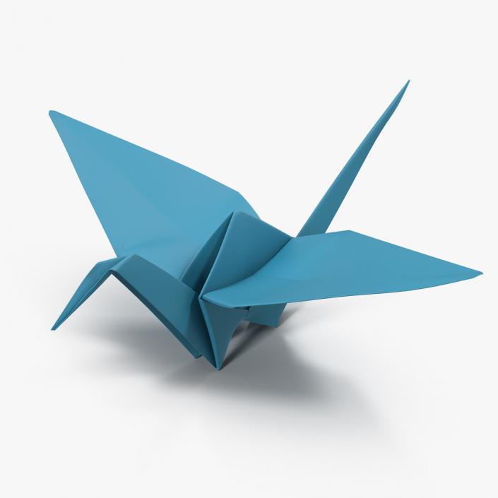 3D model Blue Origami Orizuru