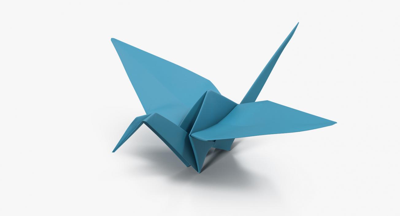 3D model Blue Origami Orizuru