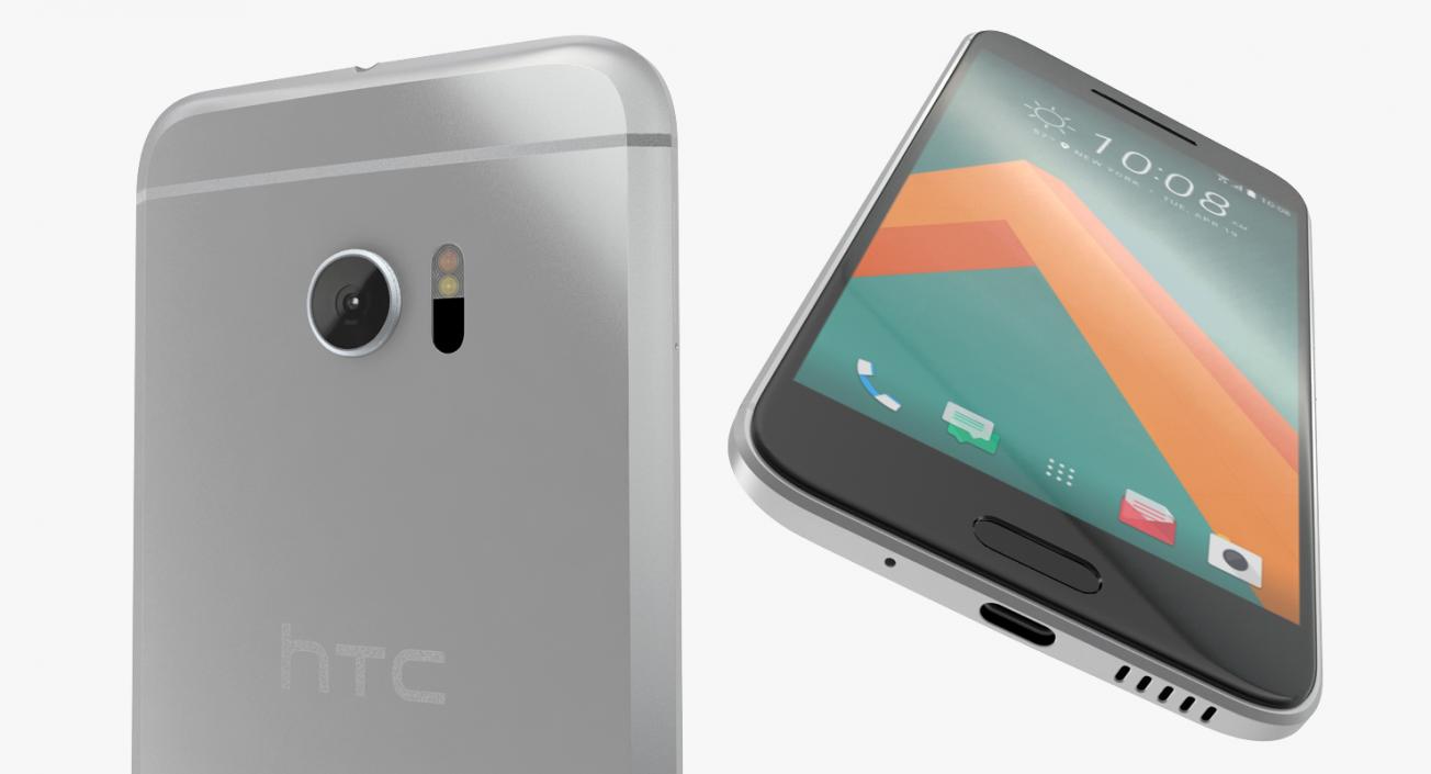 3D HTC 10 Glacier Silver