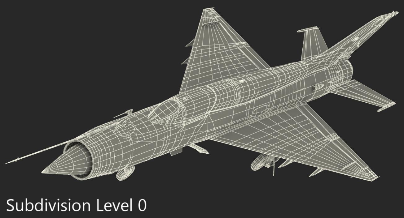Fighter MiG-21 Fishbed Russian Rigged 3D