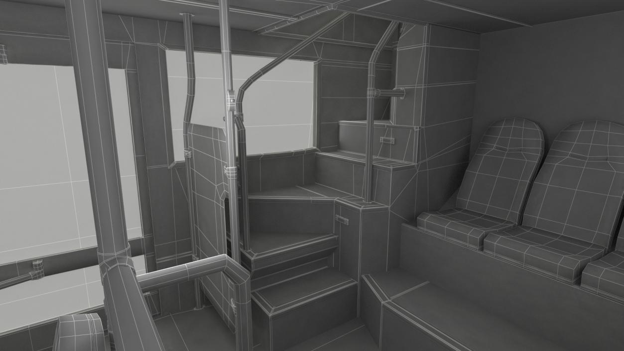 Open Top Double Decker Tour Bus Rigged for Maya 3D