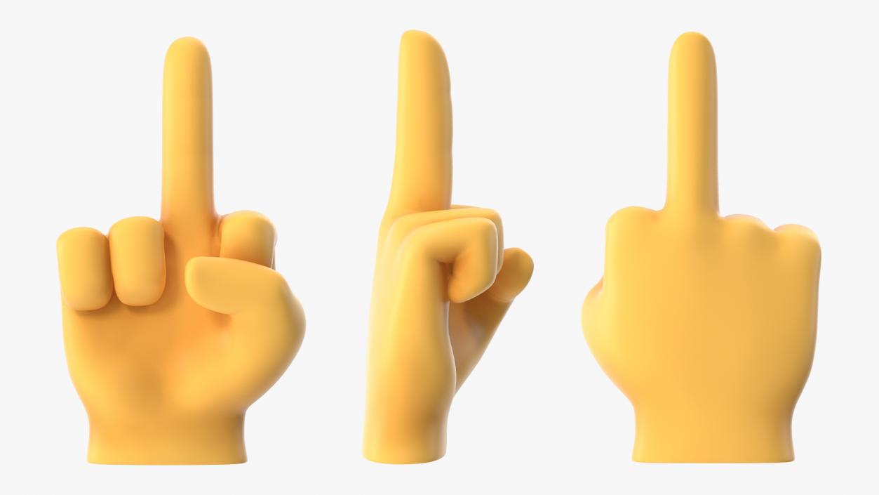 Middle Finger Emoji 3D model