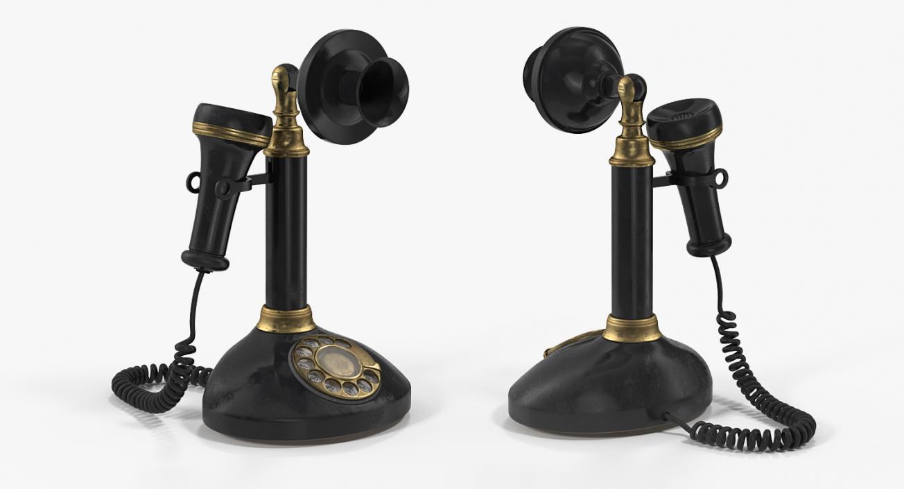 3D Old Upright Telephone