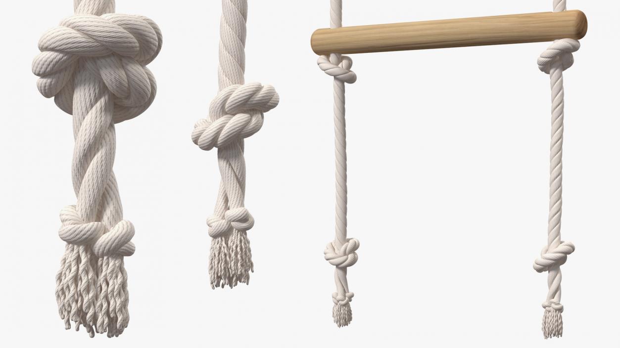 3D Wooden Rope Ladder model