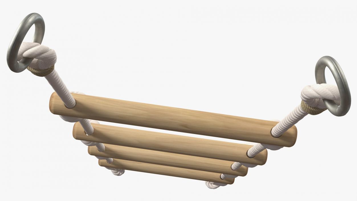 3D Wooden Rope Ladder model