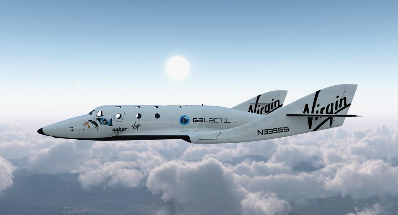 3D Suborbital Spaceplane SpaceShipTwo Rigged