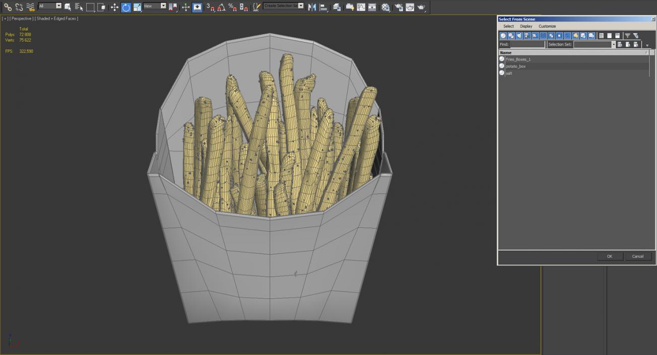 French Fry Box Generic 3D