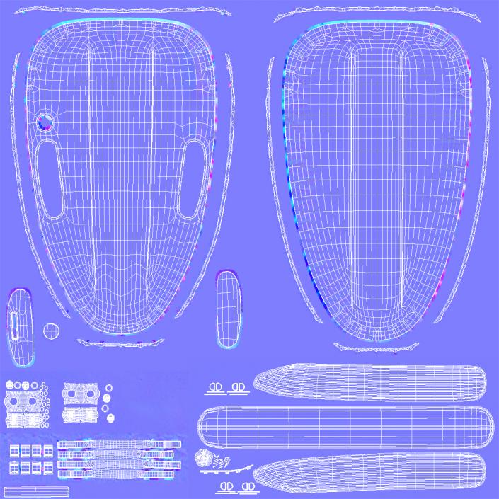 3D model Airboard Classic 130 Sled Blue