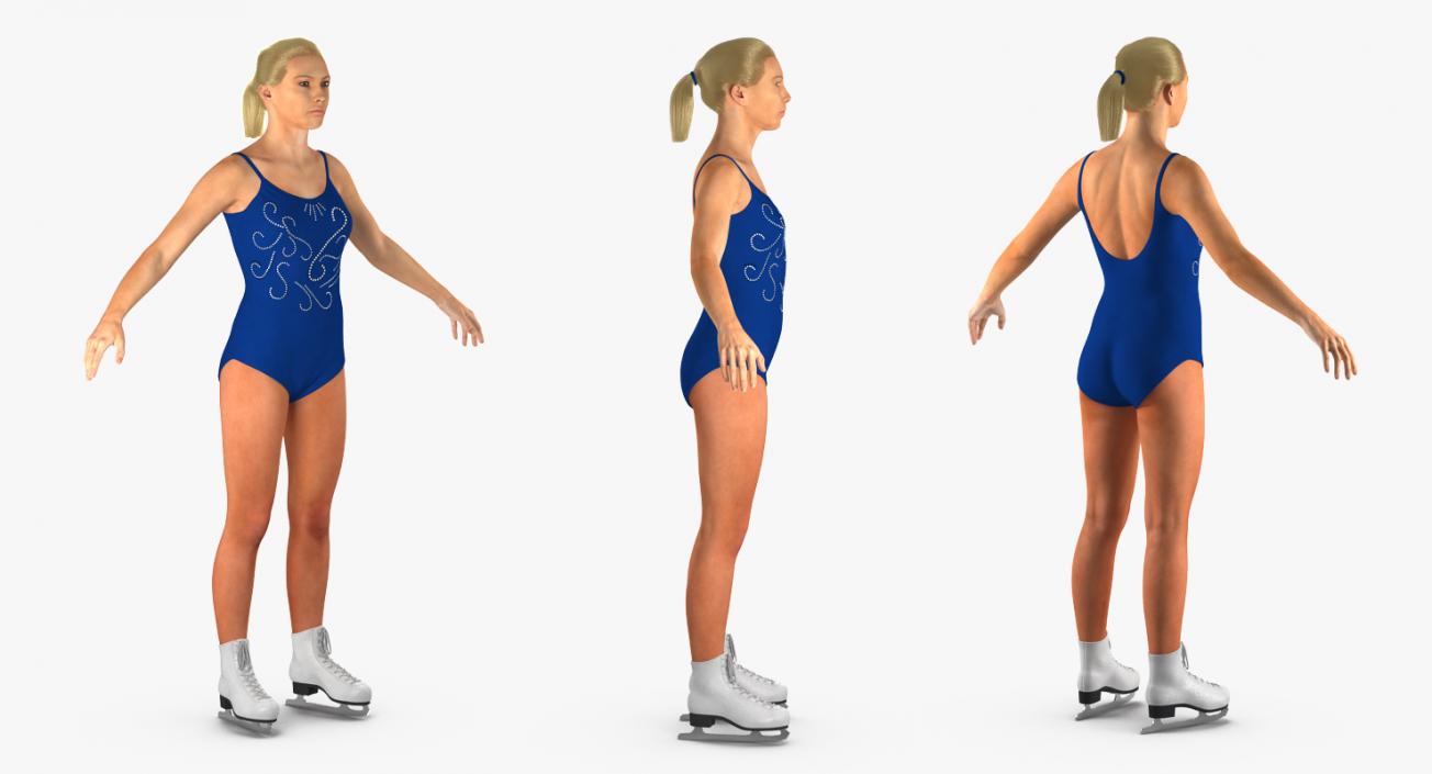 Female Figure Skater 2 Rigged 3D model