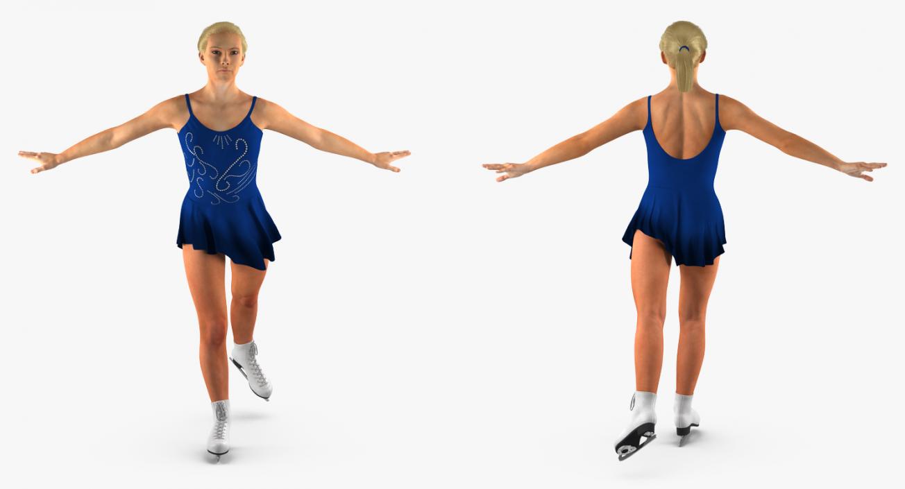 Female Figure Skater 2 Rigged 3D model