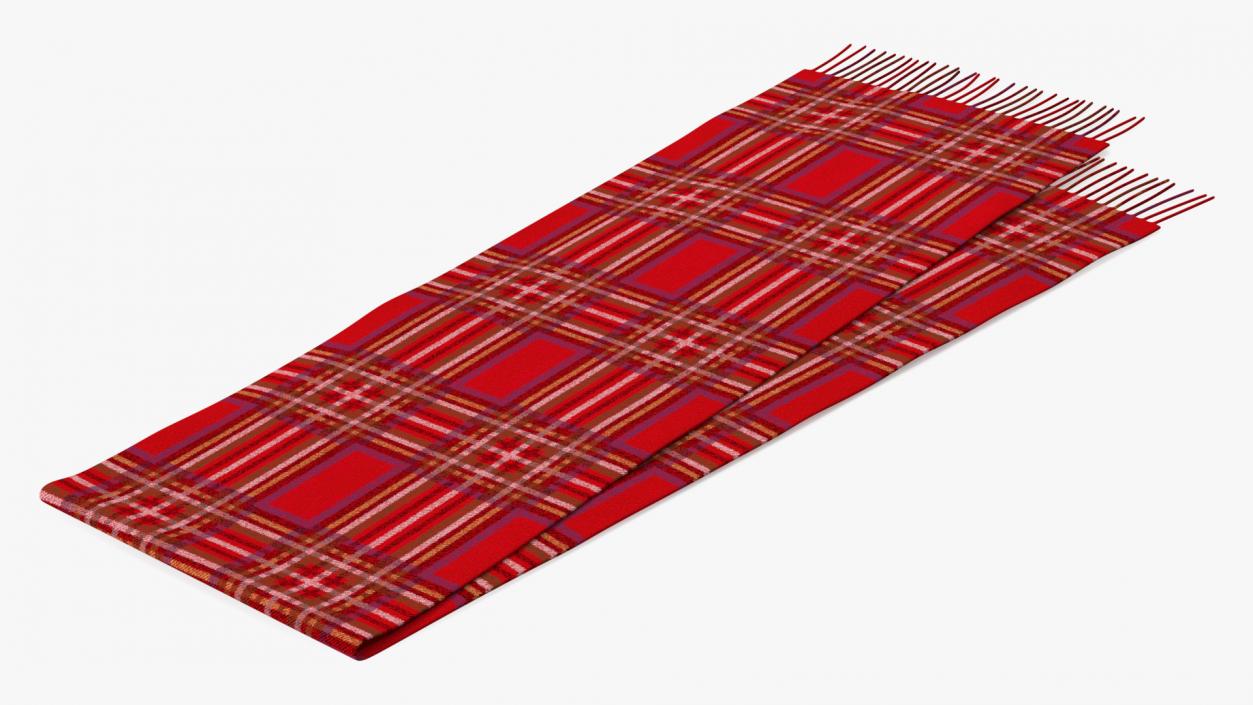Red Scarf Folded in Half 3D model