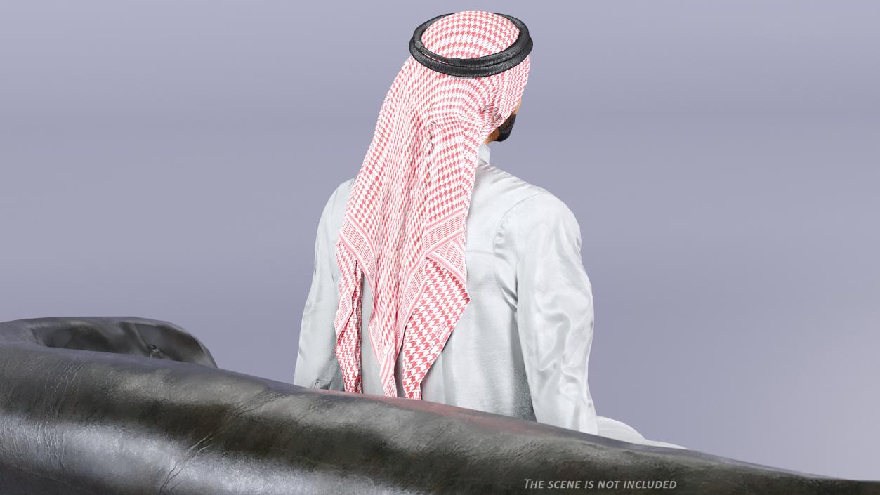 Arab Man with Traditional Arabic Hat Rigged Fur 3D