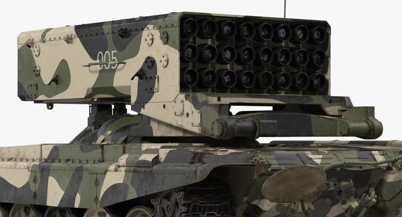 Russian 24 barrel Multiple Rocket Launcher TOS-1A 3D model