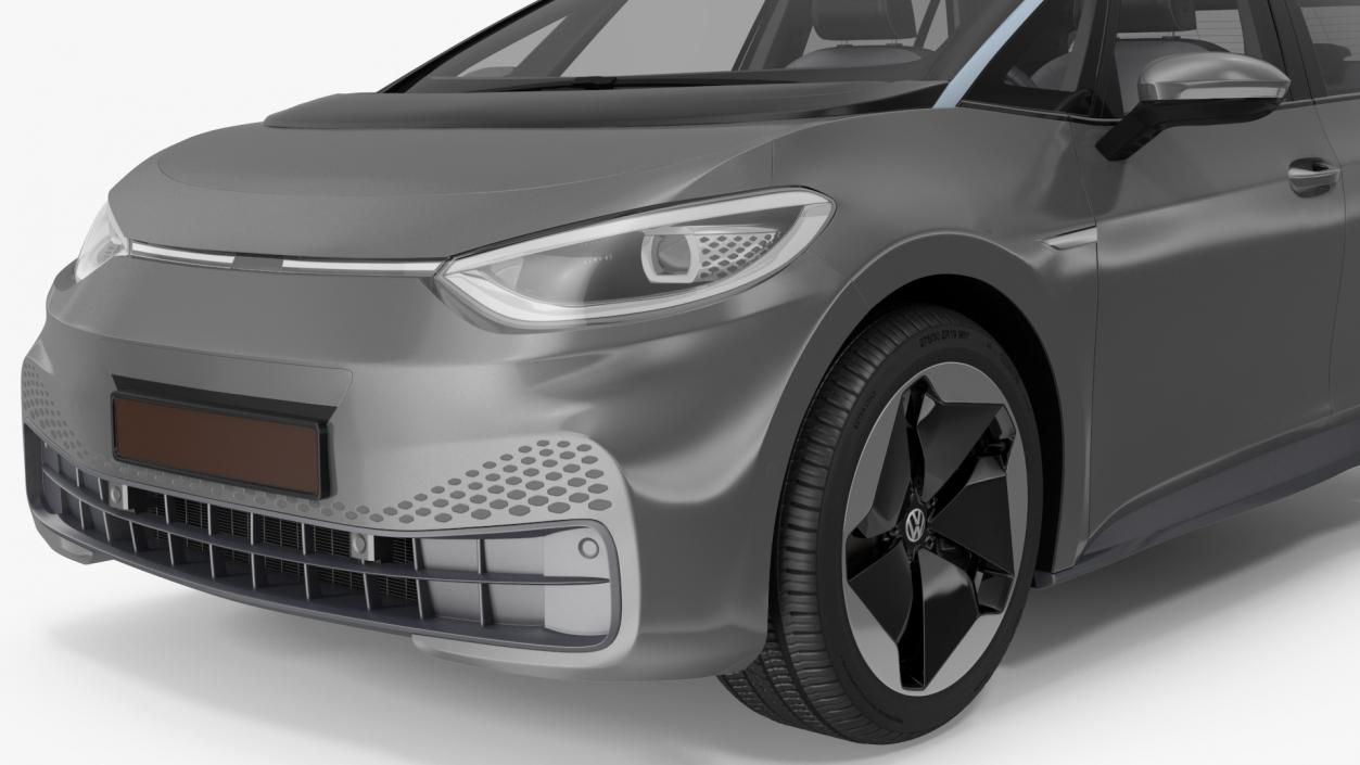 Electric Car Hatchback Rigged 3D model