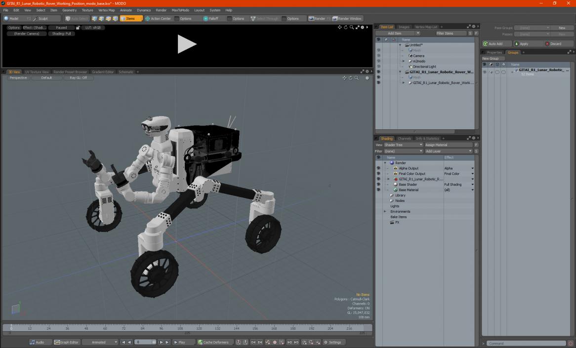 3D model GITAI R1 Lunar Robotic Rover Working Position