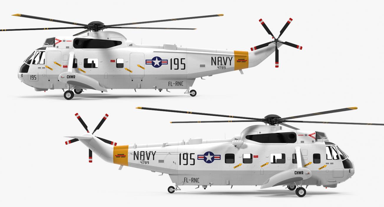 Sikorsky SH-3H Sea King USA Navy Rigged 3D model
