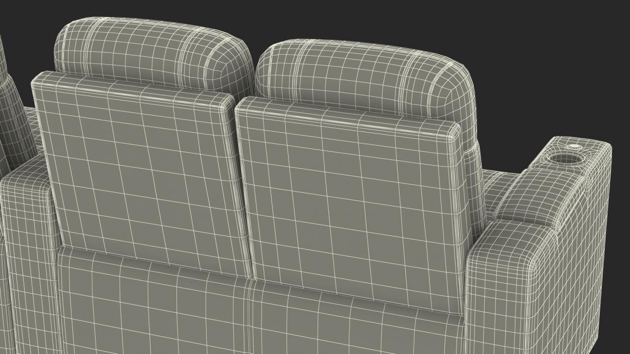 3D Valencia Home Theater Seating Row of 3 Loveseat Black model