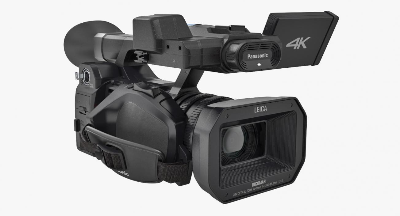3D model Professional Camera Full HD Camcorder Panasonic HC X1000 on Crane