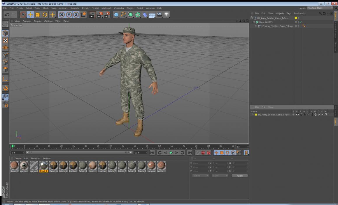 US Army Soldier Camo T-Pose 3D