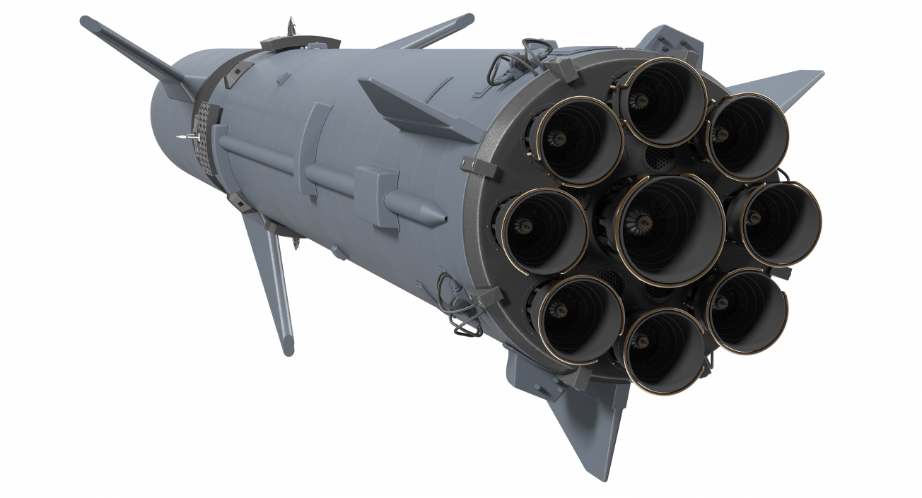 Heavy Starship With Booster 3D
