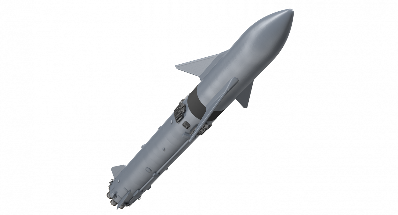 Heavy Starship With Booster 3D