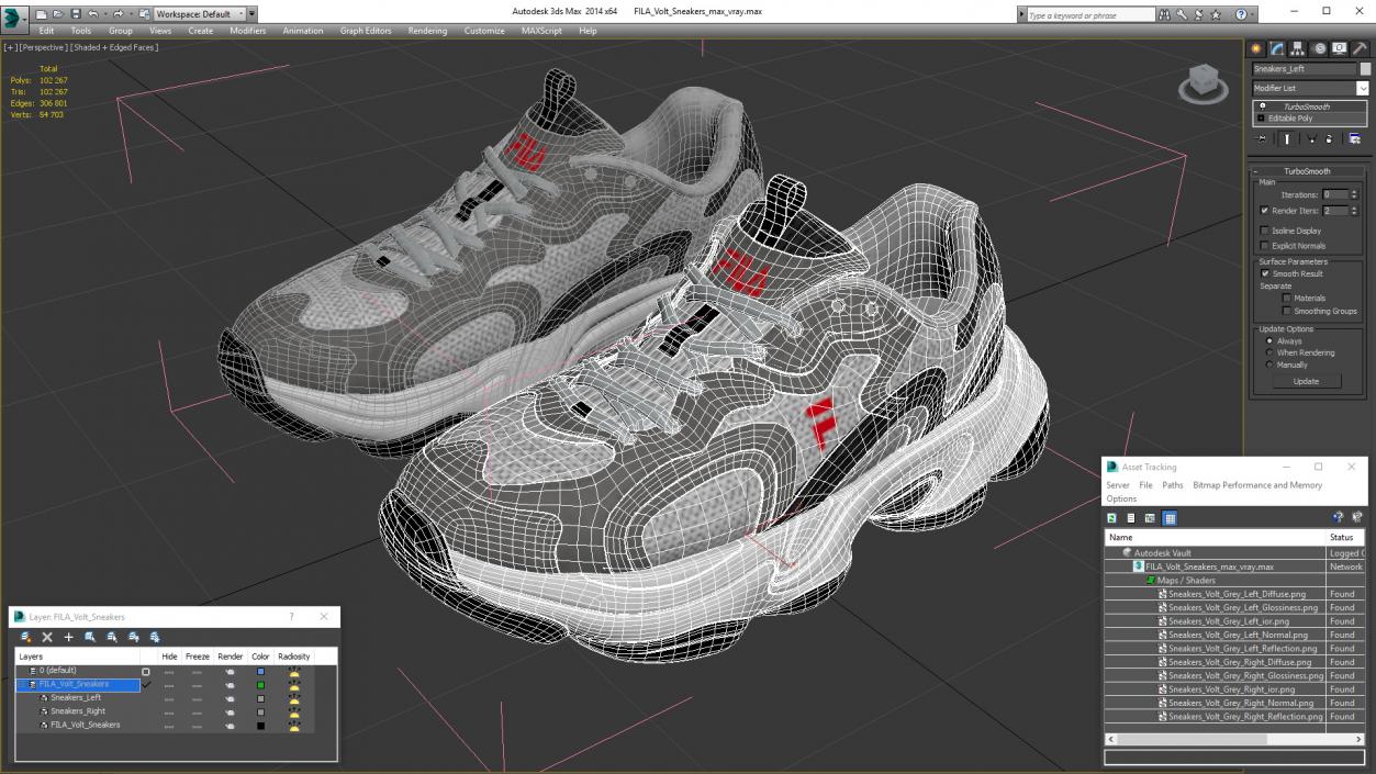 3D FILA Volt Sneakers model