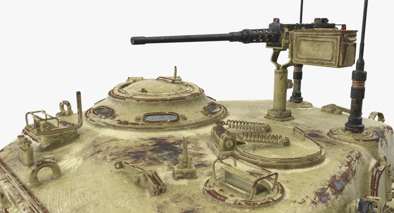 3D Medium Tank Pershing M26 with Dirt Rigged