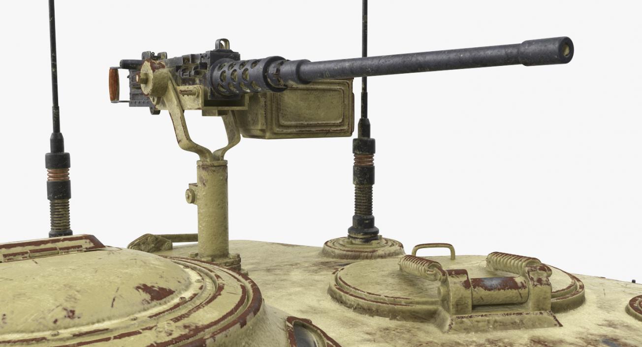 3D Medium Tank Pershing M26 with Dirt Rigged