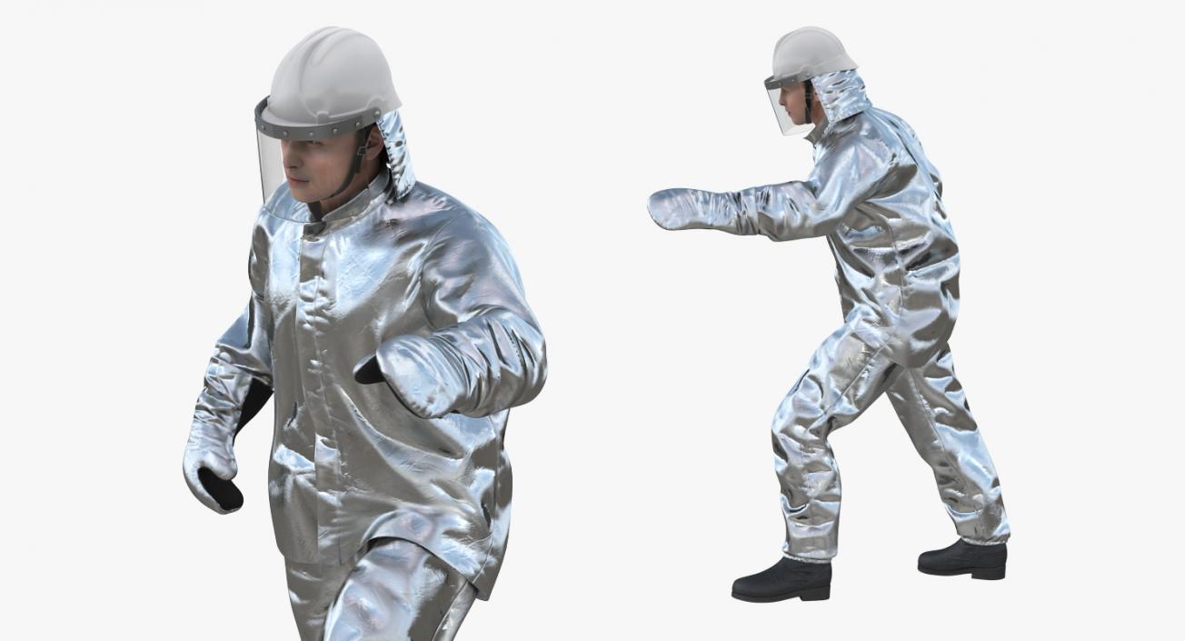 3D Firefighter Wearing Special Hazard Clothing model