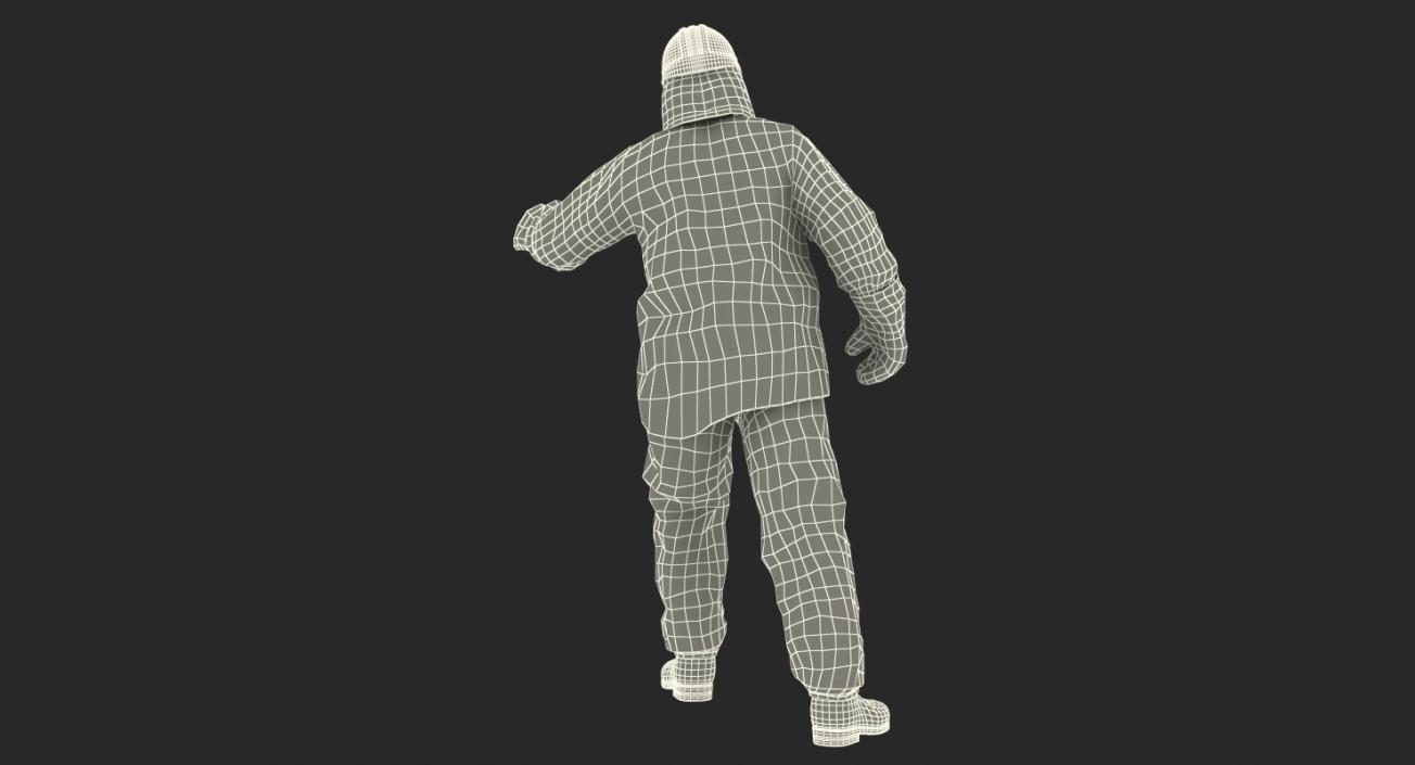 3D Firefighter Wearing Special Hazard Clothing model