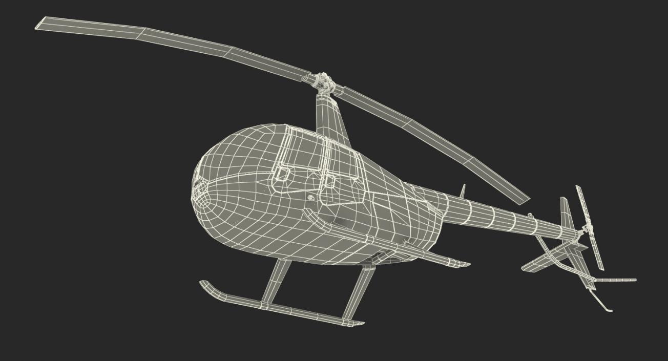 3D Light Helicopter Robinson R44 Raven II model