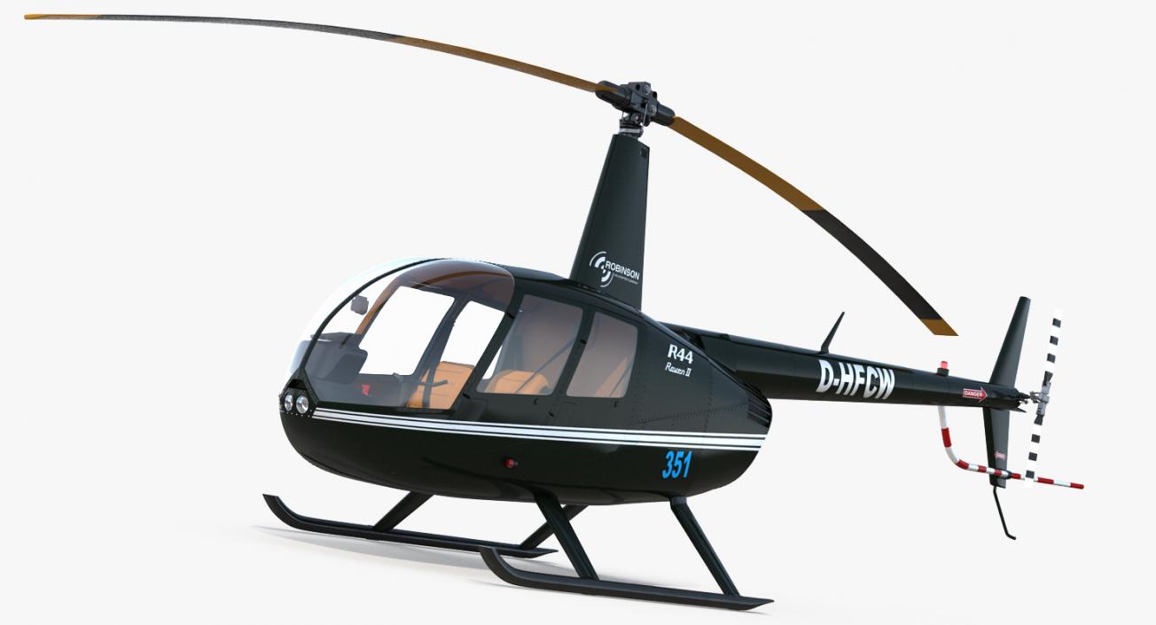 3D Light Helicopter Robinson R44 Raven II model
