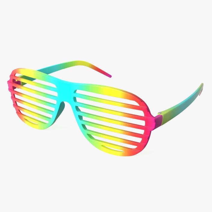 3D Party Rainbow Shutter Shades Glasses