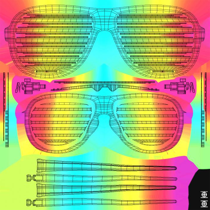 3D Party Rainbow Shutter Shades Glasses