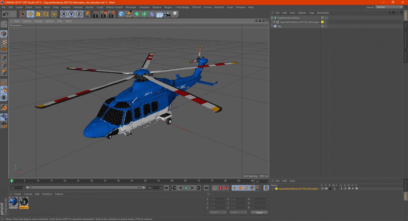3D AgustaWestland AW139 Helicopter