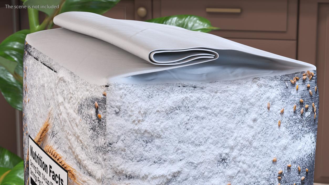 Wheat Flour Paper Bag 5lb Set 3D model