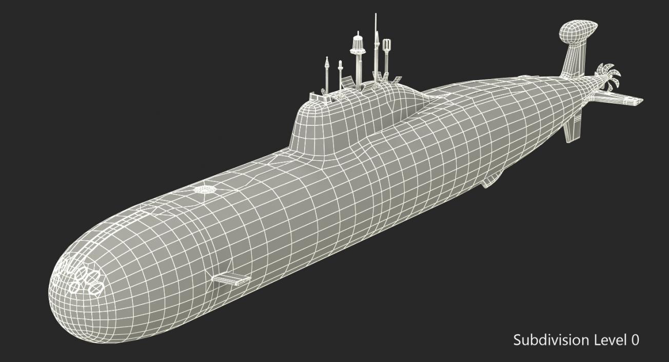 Nuclear Powered Attack Submarine Akula Class 3D model
