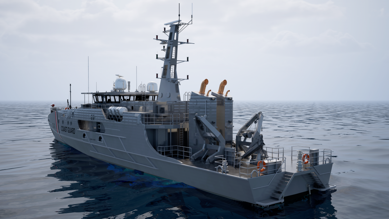 TTS Scarborough CG42 Coast Guard Rigged 3D model