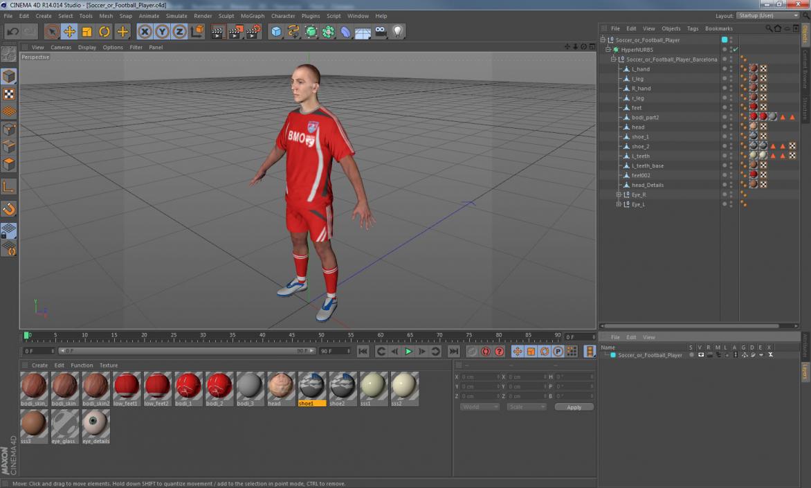 3D model Soccer or Football Player