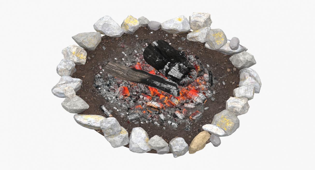 3D Campfire with Tripod and Cooking Pot