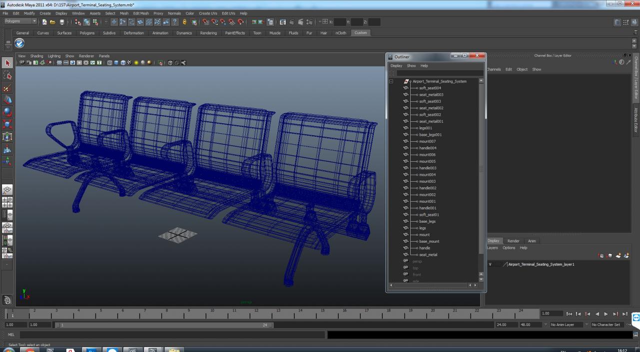 3D Airport Terminal Seating System