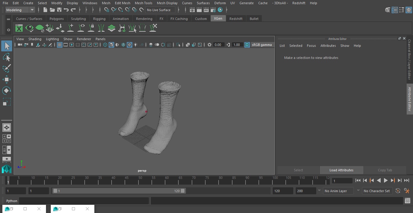 3D Long Socks Grey on The Foot Standing Toes