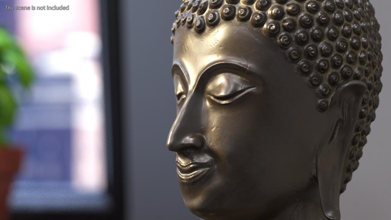 3D Antique Bronze Thai Buddha Statue model